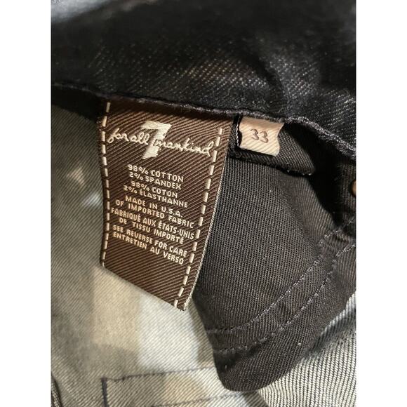 7 for All Mankind Standard Button Fly Men’s Size 33 Dark Wash Straight Leg - Picture 12 of 13